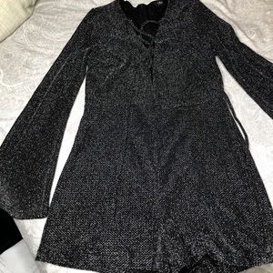 Black sequin romper.